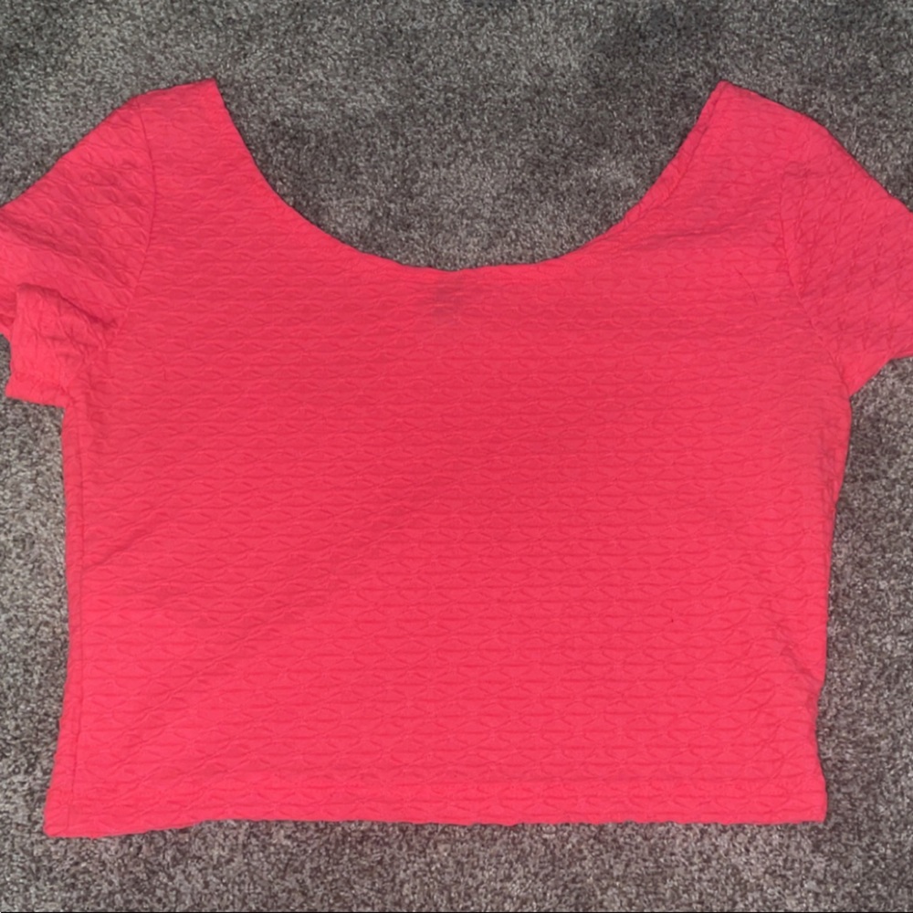 Peach ribbed cropped top